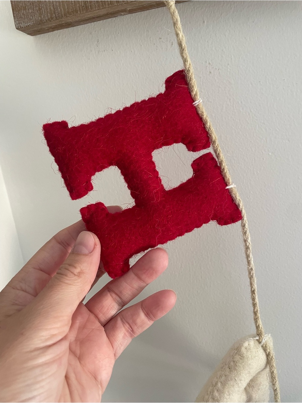 Felt Letter Garland "Happy 4th of July” in Red, White & Blue - Picture 2 of 3